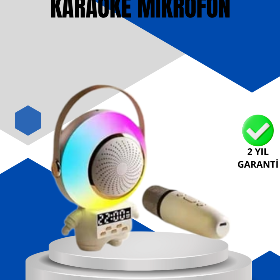 Astronaut Design Bluetooth Speaker Karaoke with Wireless Microphone