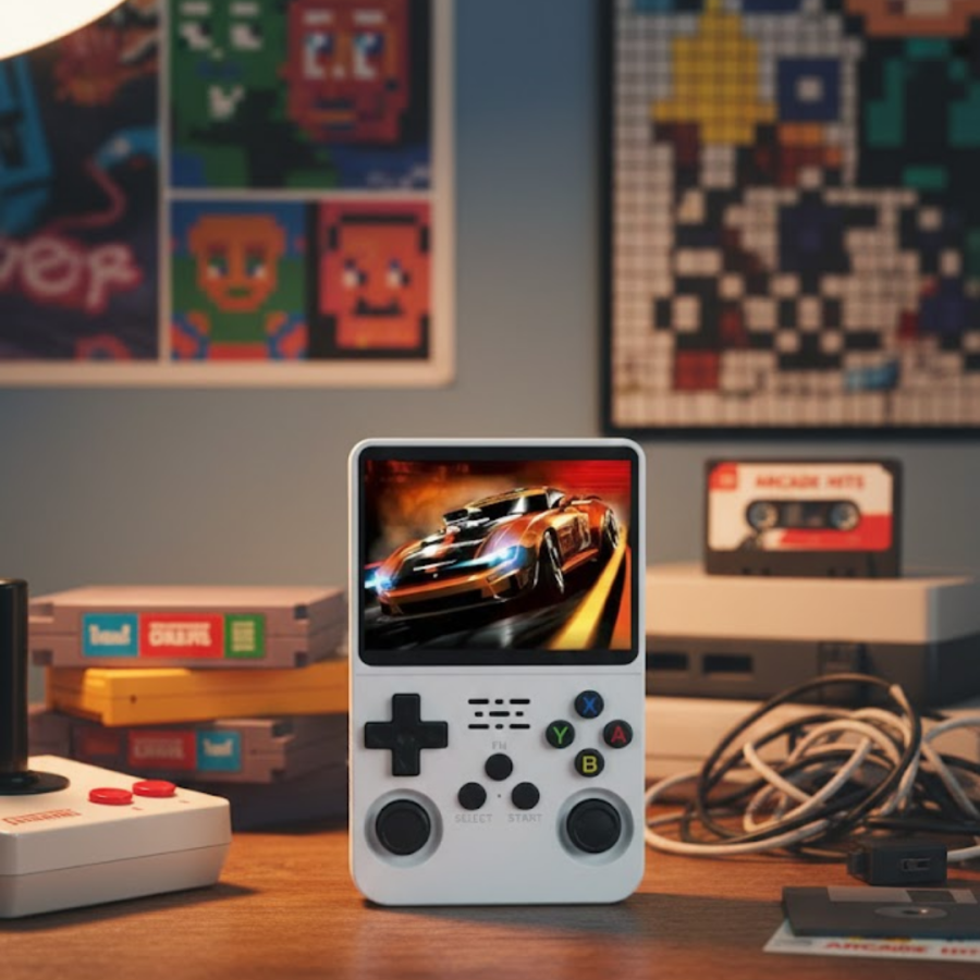 Classic Game Console with 64 Bit Processor and Dual Card Input Classic Game Console with 64 Bit Processor and Dual Card Input