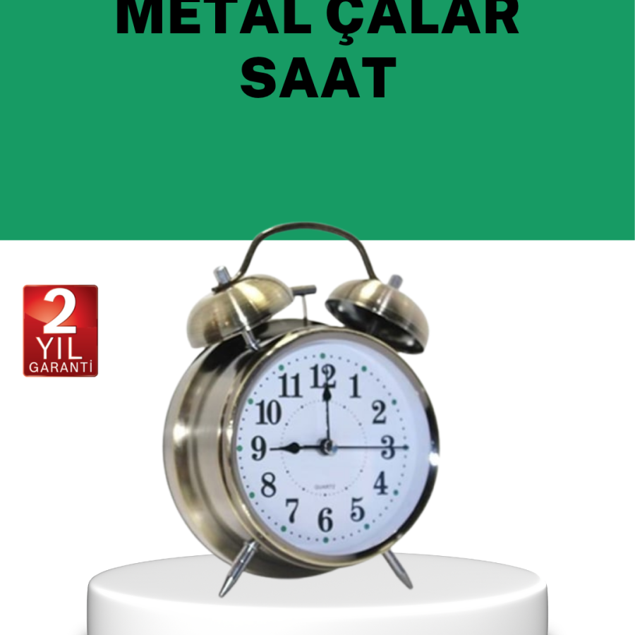 Silver Color Silent Lighted Decorative Table Top Alarm Clock with Alarm