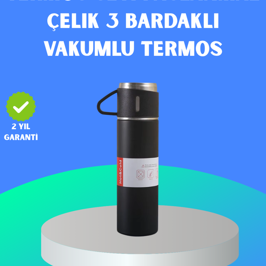 304 Steel Thermos Set | 2 Glasses, 500 ml, Long Term Heat Preservation