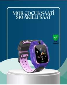 S10 Purple Child Tracking Watch with Electronic Barrier and Voice Message Support