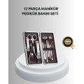 Professional Nail Care Set with Steel Tools and Stylish Leather Bag