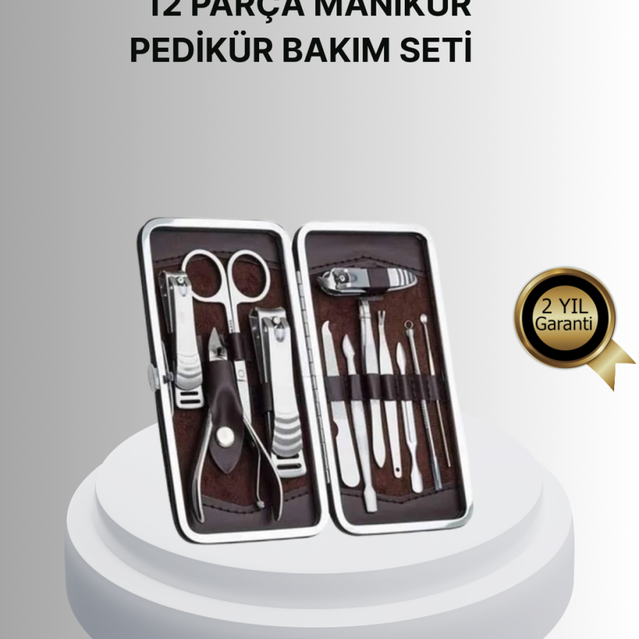 Professional Nail Care Set with Steel Tools and Stylish Leather Bag