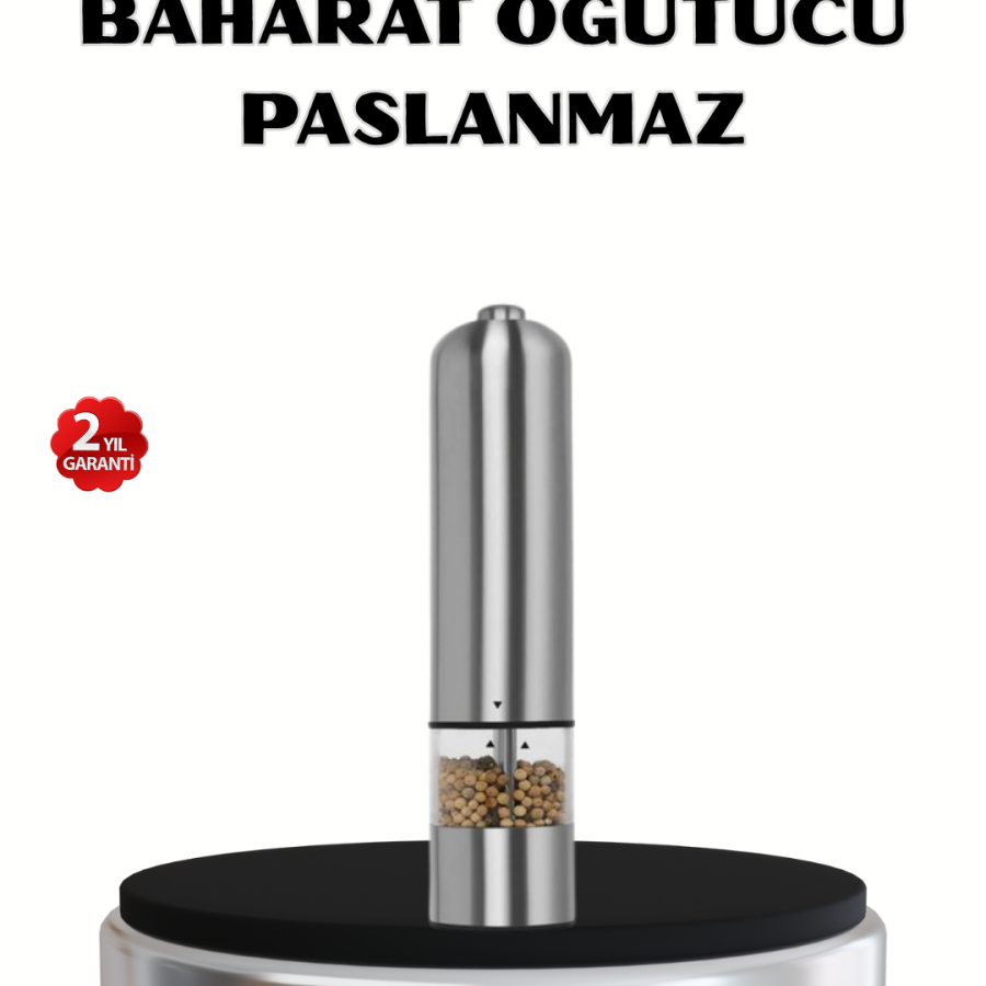 Modern Automatic Spice Grinder Set – Battery Operated, Stainless Steel, LED Lighting