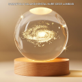 3D Crystal Galaxy Sphere Wooden Base Decorative Lamp with Daylight LED 3D Crystal Galaxy Sphere Wooden Base Decorative Lamp with Daylight LED