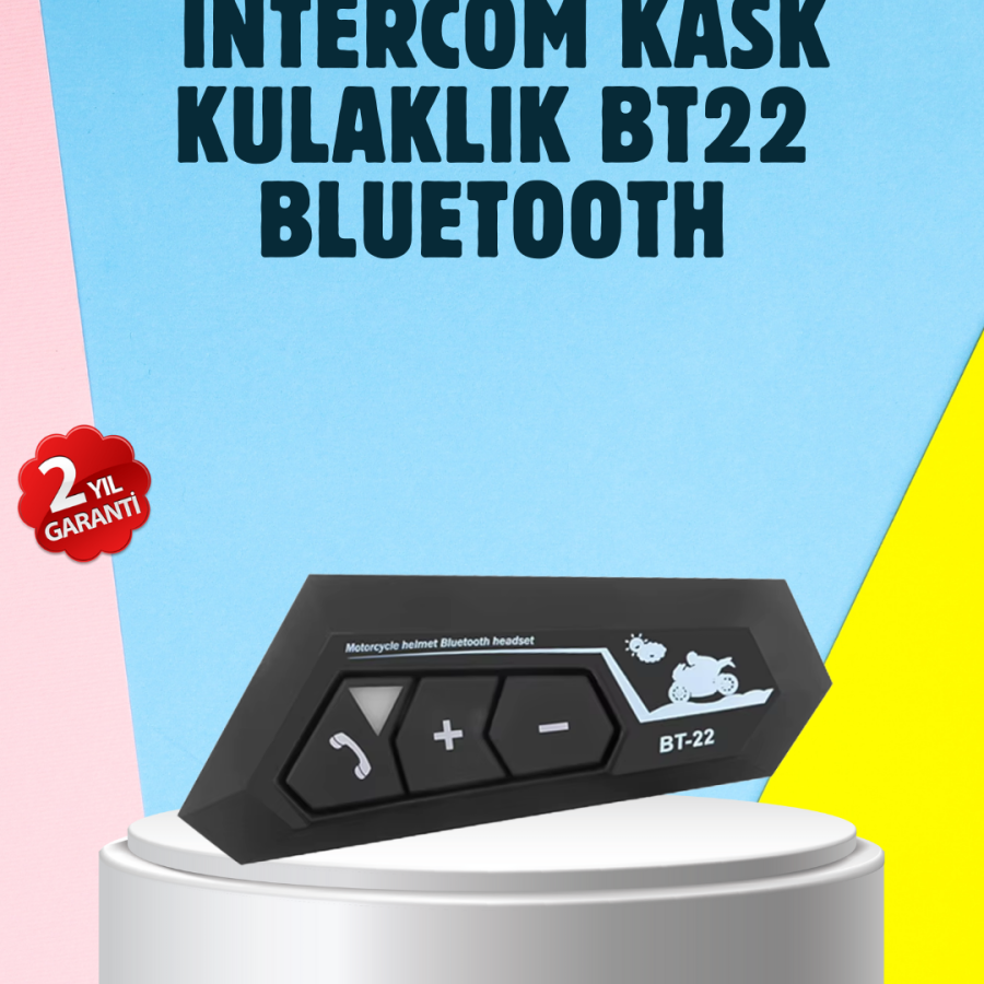 BT22 Motorcycle Helmet Bluetooth Headset Intercom Supported