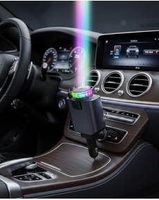 Car Charger with Cigarette Lighter Port and Humidifier and Aromatherapy Features