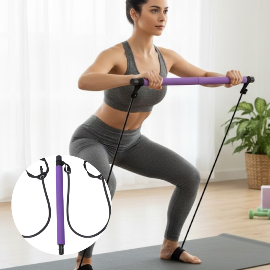 Portable Pilates Bar Light and Durable Structure Suitable for Home Sports