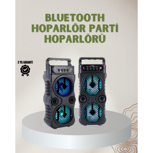 1200 mAh Rechargeable Bluetooth Speaker with LED Light – FM Radio, Memory Card Support
