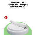 Kitchen and Bathroom Hanger with Vacuum Adhesive and 5 Hanger Compartments