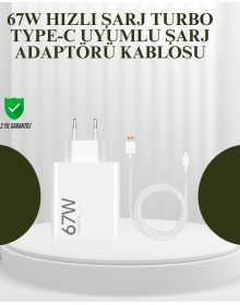 67W Powerful Charging Adapter and Turbo Cable Long-Lasting Durable Design