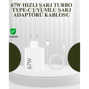 67W Powerful Charging Adapter and Turbo Cable Long-Lasting Durable Design