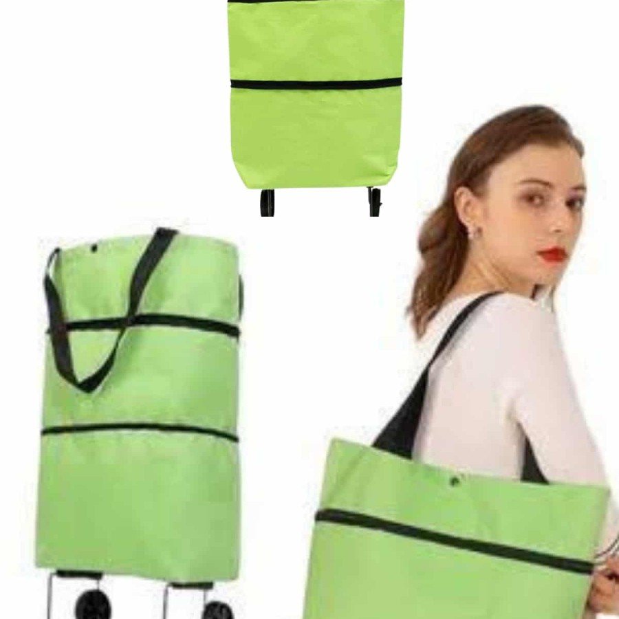 Foldable Wheeled Shopping Bag Practical and Detailed Market Trolley