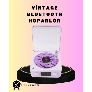 Bluetooth Retro Turntable Speaker – Projector Night Light
