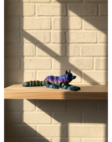 Animated Wolf Rainbow decorative flexible figure 10x24 cm