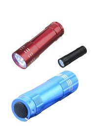 3 Pieces of 9 LEDs Metal Mini Flashlight