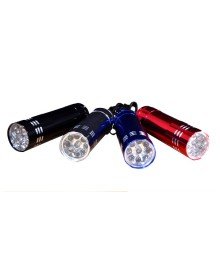 3 Pieces of 9 LEDs Metal Mini Flashlight