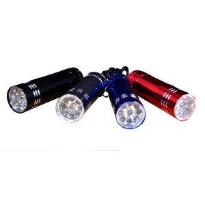 3 Pieces of 9 LEDs Metal Mini Flashlight