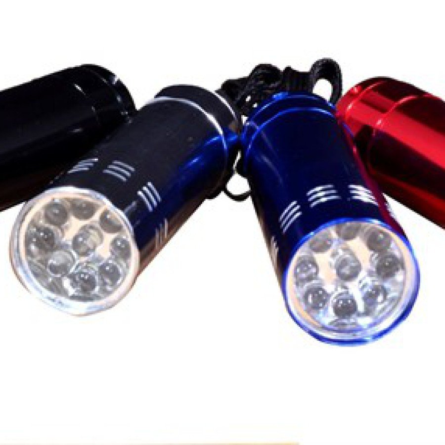 3 Pieces of 9 LEDs Metal Mini Flashlight 3 Pieces of 9 LEDs Metal Mini Flashlight