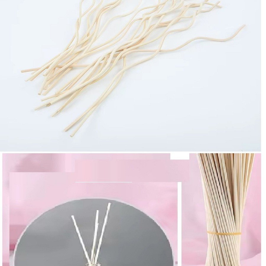 3 Pieces Wavy Model Aromatherapy Diffuser Rattan Stick - Home Decor Bottle - Fragrance Oil Wooden Diffuser Stick
