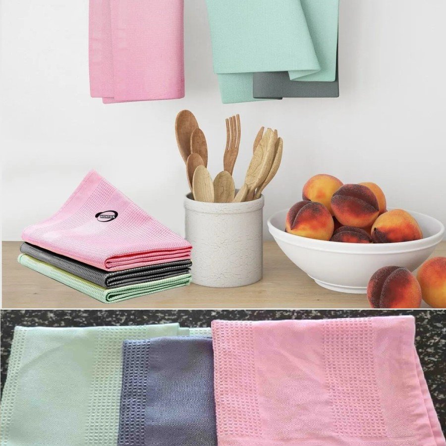3 Pieces Real Microfiber Cleaning Cloth (40x60 cm) - No Trace Glass House Car Cleaning Cloth