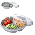 Practical Breakfast Bowl with 3 Compartments and Lids Practical Breakfast Bowl with 3 Compartments and Lids
