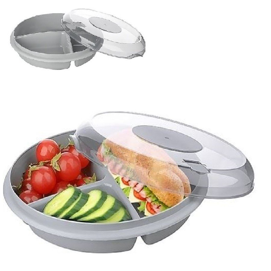 Practical Breakfast Bowl with 3 Compartments and Lids Practical Breakfast Bowl with 3 Compartments and Lids