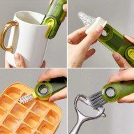 3-Function Multi-Purpose Cleaning Brush Kitchen-Bathroom-Vehicle-Keyboard-Window Gutter Cleaning Brush