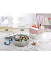 3 Compartment Storage Container Sewing and Jewelry Box - White