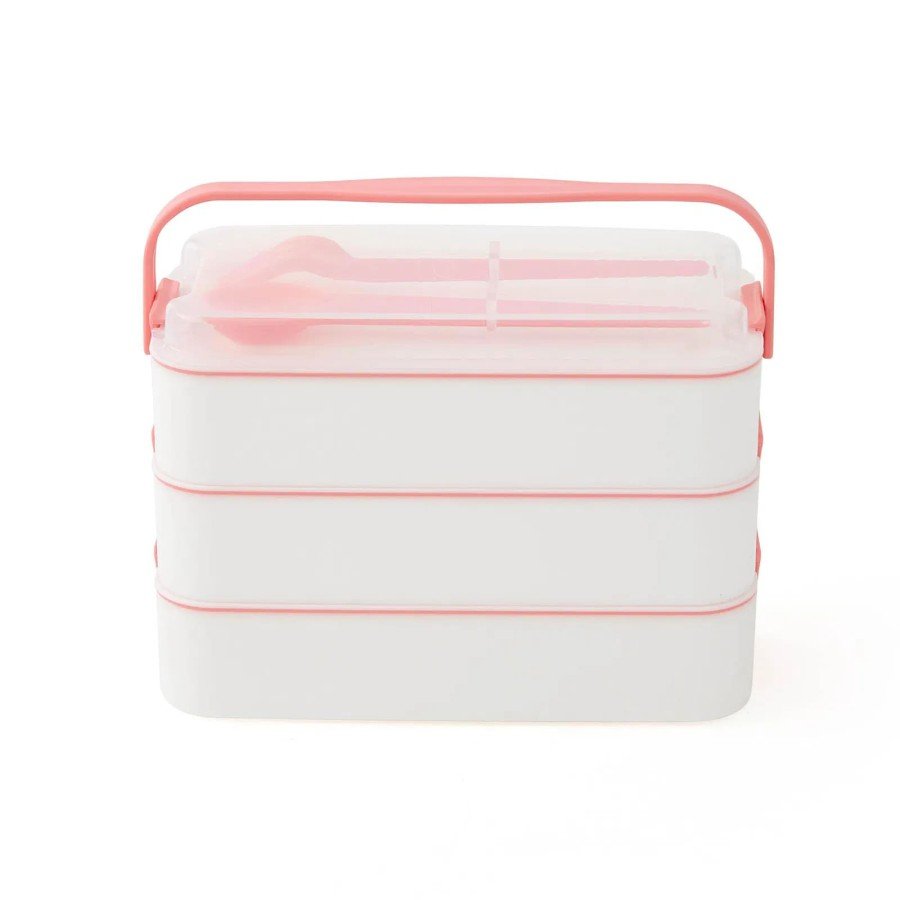 3 Layer Nutrition Container with Handle Diet Lunch Box Storage Container with Fork and Spoon