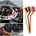 3-Piece Detail Cleaning Brush Set Car - Kitchen Stove - Tile Cleaning Brush (Copper - Iron - Plastic)