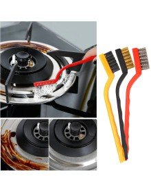 3-Piece Detail Cleaning Brush Set Car - Kitchen Stove - Tile Cleaning Brush (Copper - Iron - Plastic)