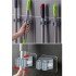 3-Piece Colorful Adhesive Mop Brush Mop Rust Handle Holder Organizer Kitchen Bathroom Organizer