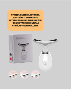 3-Mode Neck and Face Care Device – with EMS, Cleansing, Hot Massage and Colored Light Therapy Features