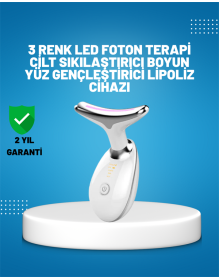 3-Mode Neck and Face Care Device – with EMS, Cleansing, Hot Massage and Colored Light Therapy Features