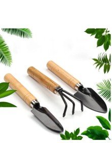3 Piece Plant Hobby Set - Garden Pot Succulent Care Hoe-Rake-Shovel