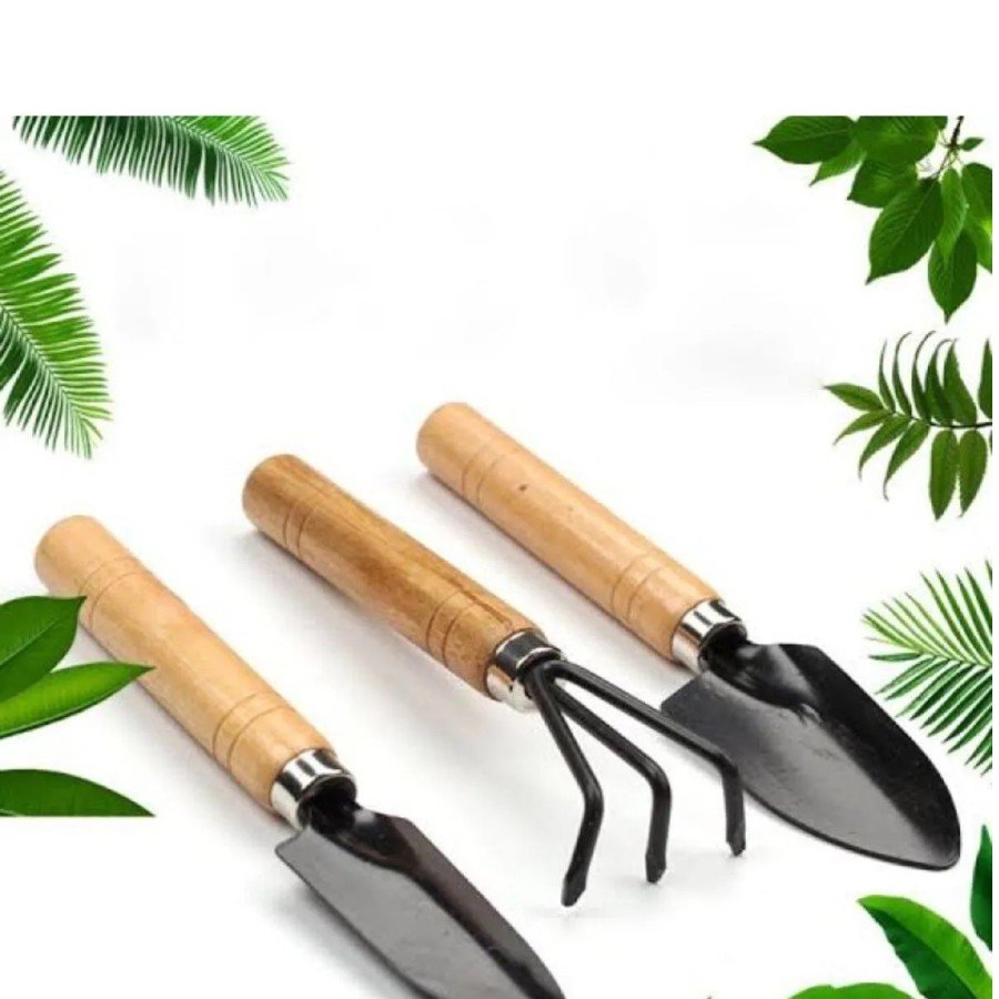3 Piece Plant Hobby Set - Garden Pot Succulent Care Hoe-Rake-Shovel