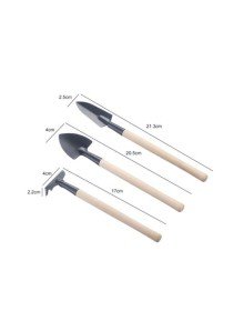 3 Piece Mini Plant Hobby Set - Garden Pot Succulent Care Hoe-Rake-Shovel