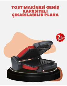 Compact Grill and Toaster – Removable Plate, Cast Iron Body