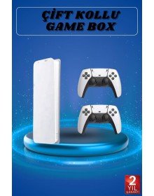 4K HD Screen Nostalgic White Game Box with 3D Double Game Handles and 20,000 Games