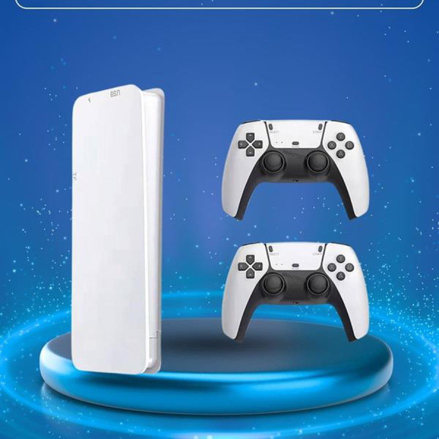 4K HD Screen Nostalgic White Game Box with 3D Double Game Handles and 20,000 Games