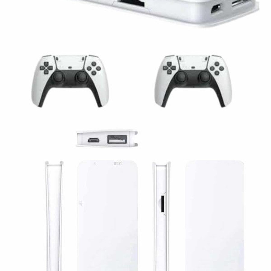 4K HD Screen Nostalgic White Game Box with 3D Double Game Handles and 20,000 Games