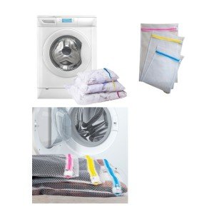 3-Piece Laundry Net Set Colorful Zippered Practical Laundry Net Set 3 Sizes