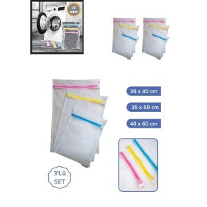 3-Piece Laundry Net Set Colorful Zippered Practical Laundry Net Set 3 Sizes 3-Piece Laundry Net Set Colorful Zippered Practical Laundry Net Set 3 Sizes