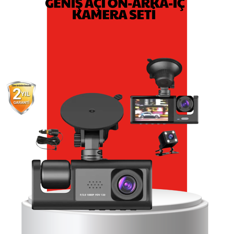 170° Wide Angle Front-Rear-Interior Camera Set – Fully Comprehensive Vehicle Security