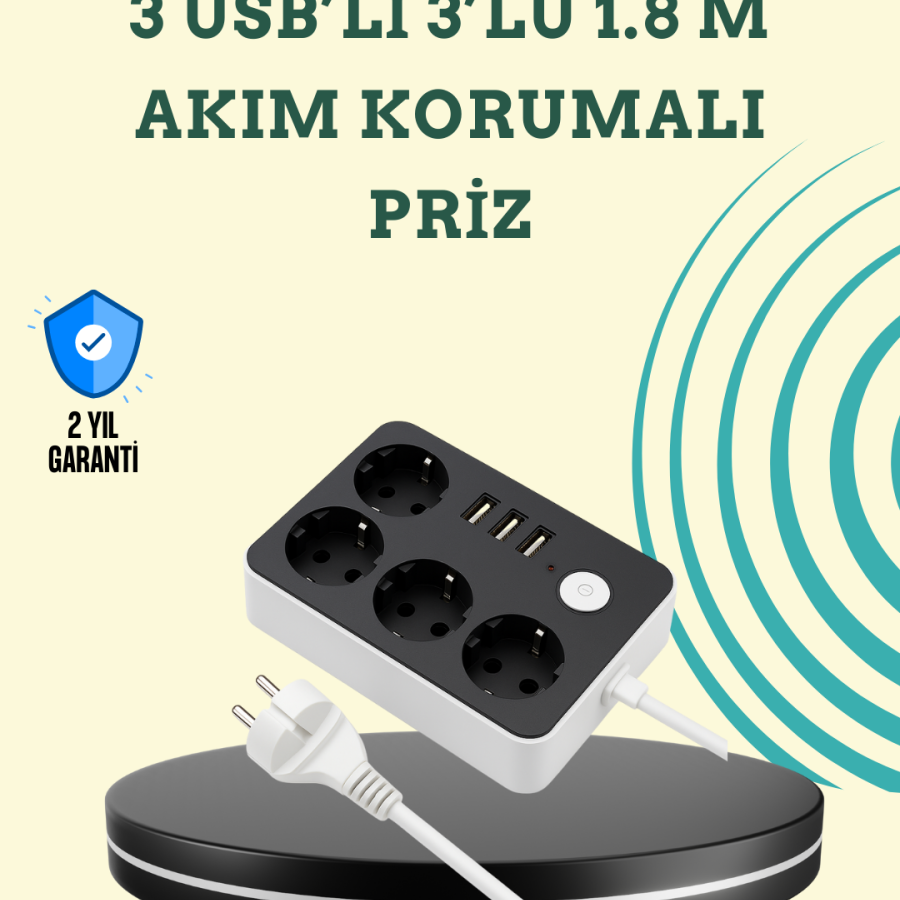 Quadruple Socket with 3 USB Ports Supporting 7 Devices at the Same Time