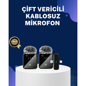 2in1 Wireless Lapel Microphone iOS and Android Compatible