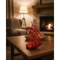 3D Hand Formed Human Figure Red Modern Abstract Decorative Figurine 12x18 cm
