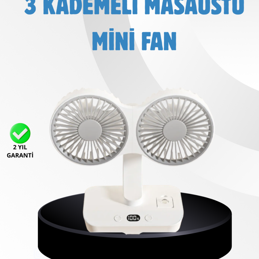 Quiet Working USB Rechargeable Double Head Desktop Fan – For Home and Office Quiet Working USB Rechargeable Double Head Desktop Fan – For Home and Office