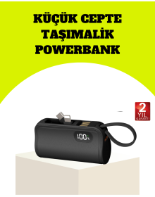 Mini 2000mAh Powerbank with Built-in Type-C Connector